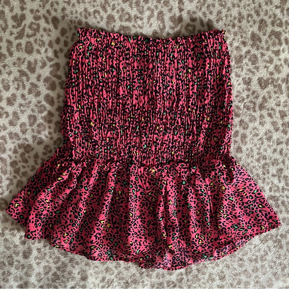 Leopard Print Pink Ruffle Mermaid Skirt